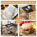 Mesa Mutiuso Mesinha Notebook Com Altura Regulavel e Rodinhas Tablet Cama Sofá Ajustavel