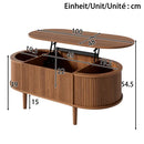 Mesa de Centro Elevatória com Design Canelado Moderno