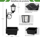Vaso para Plantas com Poste de lâmpada solar