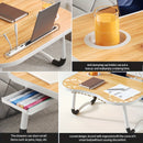 Mesa de Cama Portátil Multifuncional para Laptop – Com Suporte para Copos e Tablet