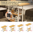 Mesa Mutiuso Mesinha Notebook Com Altura Regulavel e Rodinhas Tablet Cama Sofá Ajustavel