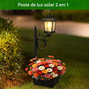 Vaso para Plantas com Poste de lâmpada solar