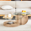 Mesa de Centro Moderna de Vidro com Design Redondo Elegante
