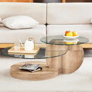 Mesa de Centro Moderna de Vidro com Design Redondo Elegante