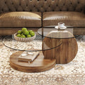 Mesa de Centro Moderna de Vidro com Design Redondo Elegante