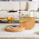 Mesa de Centro Moderna de Vidro com Design Redondo Elegante