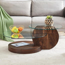 Mesa de Centro Moderna de Vidro com Design Redondo Elegante
