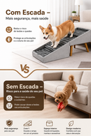 Rampa Vira Puff Rampa Dobrável 2em1 Escada para Cachorro e Gato, Antiderrapante, Acesso Sofá e Cama