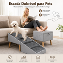 Rampa Vira Puff Rampa Dobrável 2em1 Escada para Cachorro e Gato, Antiderrapante, Acesso Sofá e Cama