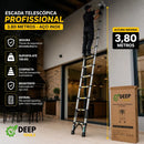 Escada Telescópica Retrátil 3,80m 13 Degraus Inox Deep Tools