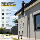 Escada Telescópica Retrátil 3,80m 13 Degraus Inox Deep Tools