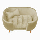 Poltrona Cama Pet Hanna Estofada Tecido Veludo Divini Decor
