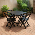 Jogo De Mesa Dobrável 70x70 C/ 4 Cadeiras Madeira Maciça