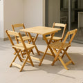 Jogo De Mesa Dobrável 70x70 C/ 4 Cadeiras Madeira Maciça