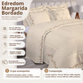 Kit Edredom Bordado 100% Algodão 180 Fios