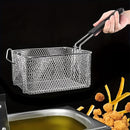 Cesto de Fritura Multifuncional em Aço Inoxidável com Pega Dobrável
