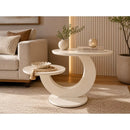 Mesa de Centro Moderna com Dois Tampos Redondos Design Elegante